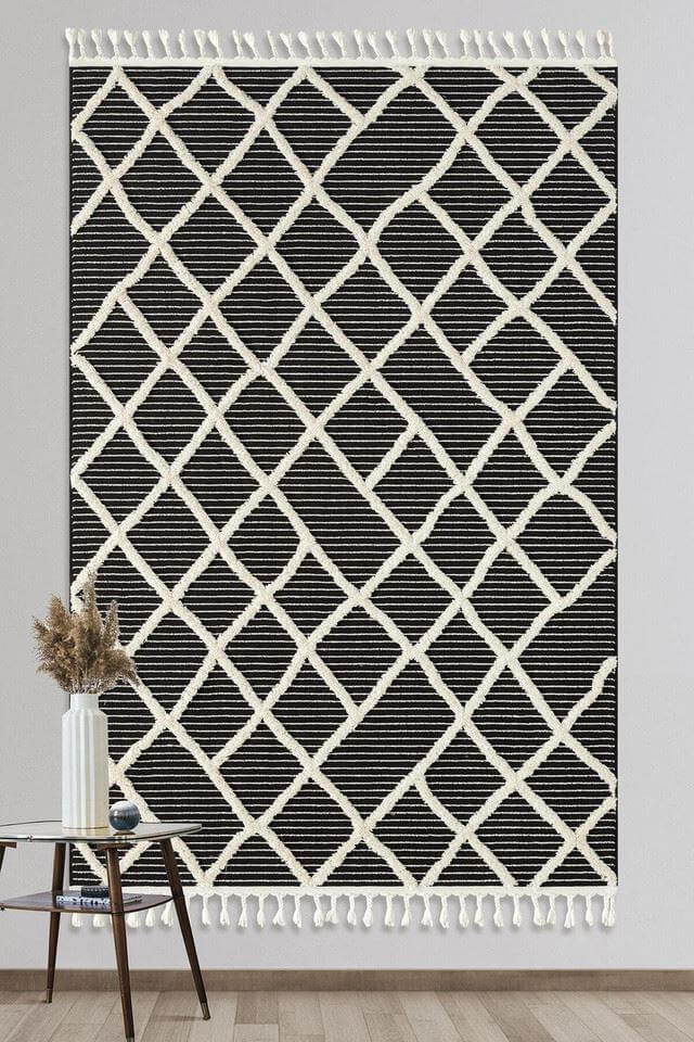 Scandi Indoor Rug Anthracite & White - Joe’s Haven
