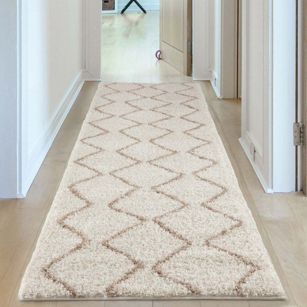 Moroccan Ivory Beige Shaggy Rug | 830 - Joe’s Haven