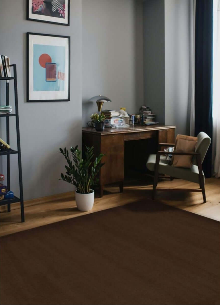 Maestro Solid Brown Rug - Joe’s Haven