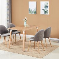 Lucia Halo Dining Set, a Table and Chairs Set of 4, Oak/Grey - Joe’s Haven