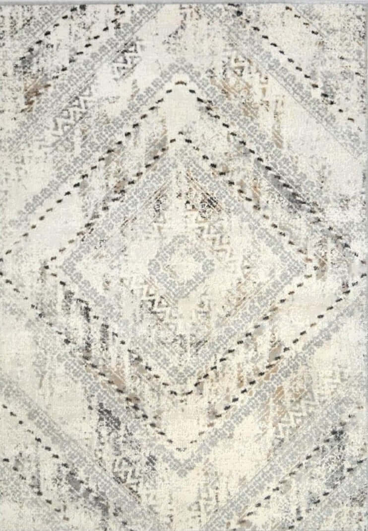 Abstract Vintage Cream & Grey Rug | D176A - Joe’s Haven