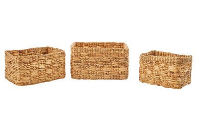 Lidi Set of 3 Natural Water Hyacinth Storage Baskets - Joe’s Haven