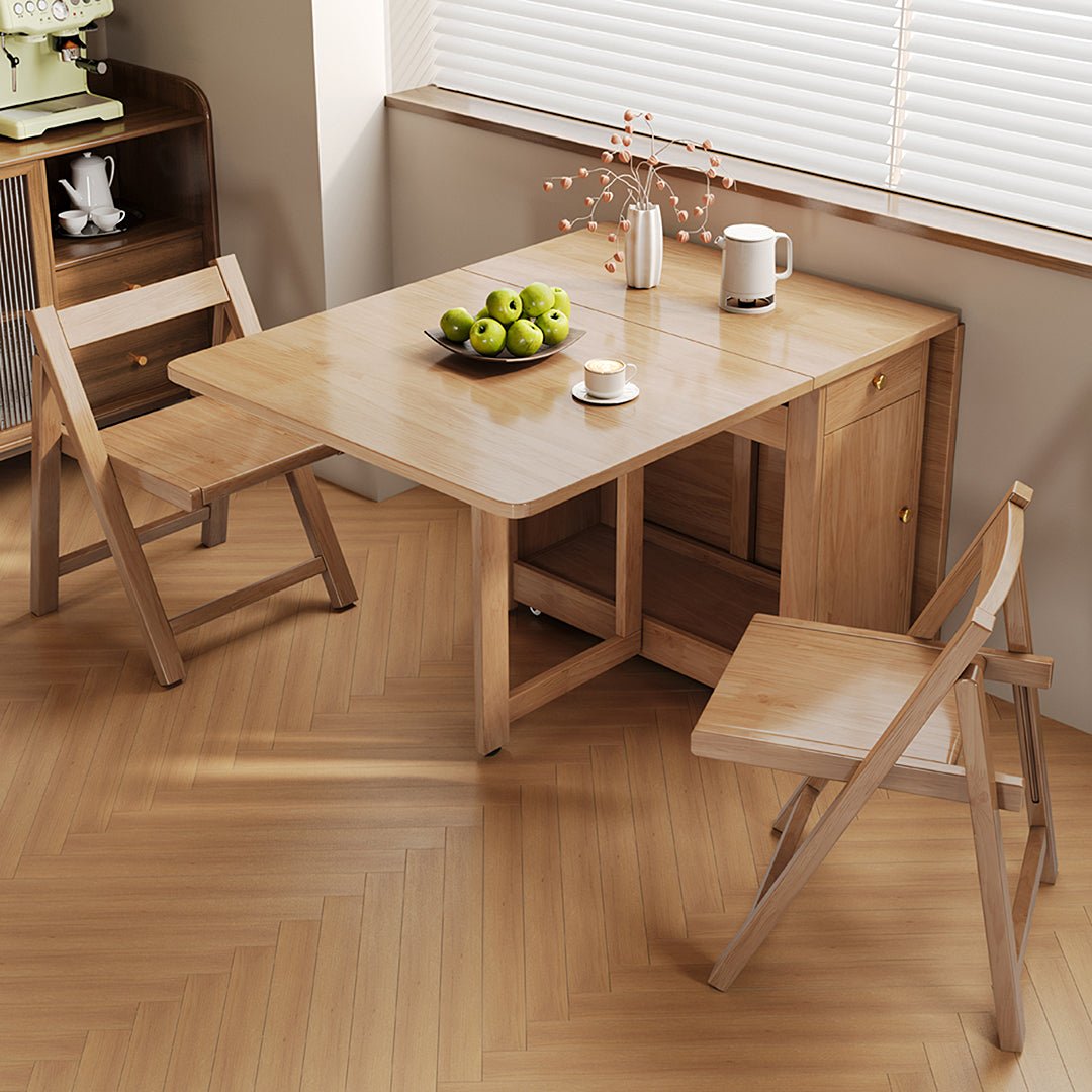 Salgado Folding Dining Table With Storage, Solid Wood - Joe’s Haven