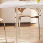 Madison Dining Table, White Sintered Stone & Acrylic - Joe’s Haven