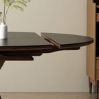 Caruso Round Folding Dining Table, Sintered Stone, Black - Joe’s Haven