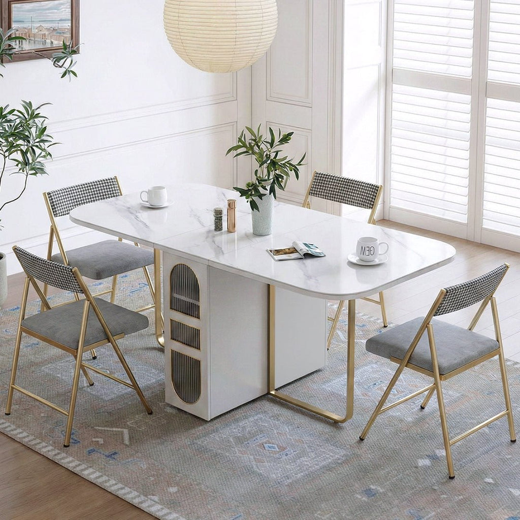 Weilai Concept Signature Folding Dining Table, White, Oval - Joe’s Haven