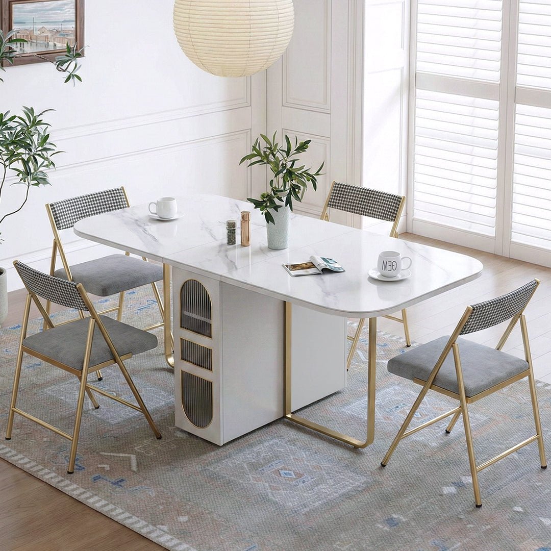 Weilai Concept Signature Folding Dining Table, White, Oval - Joe’s Haven