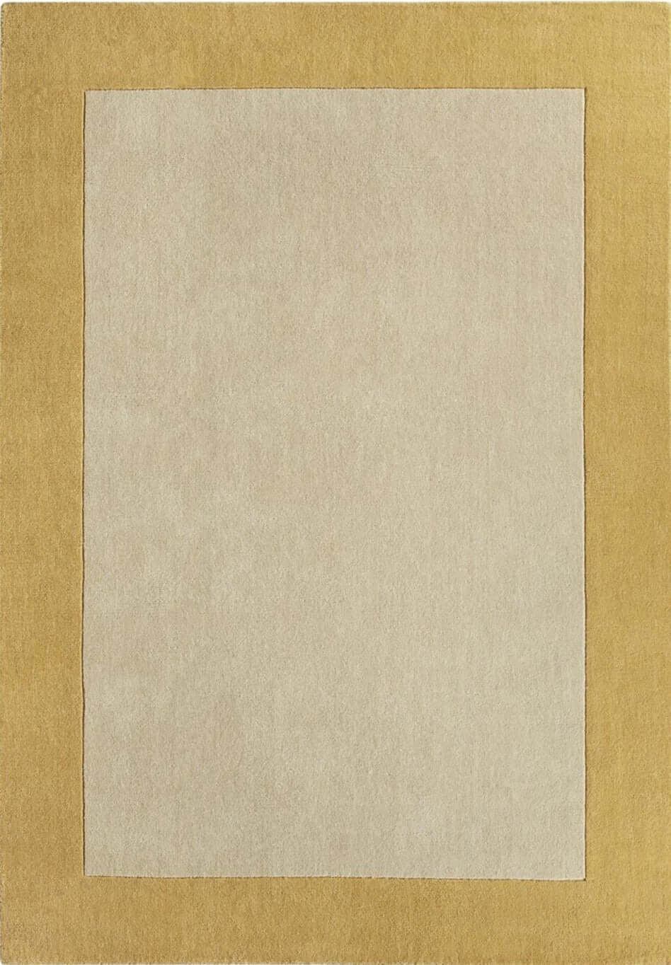 Bordered Yellow Wool Rug - Joe’s Haven