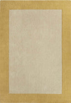 Bordered Yellow Wool Rug - Joe’s Haven
