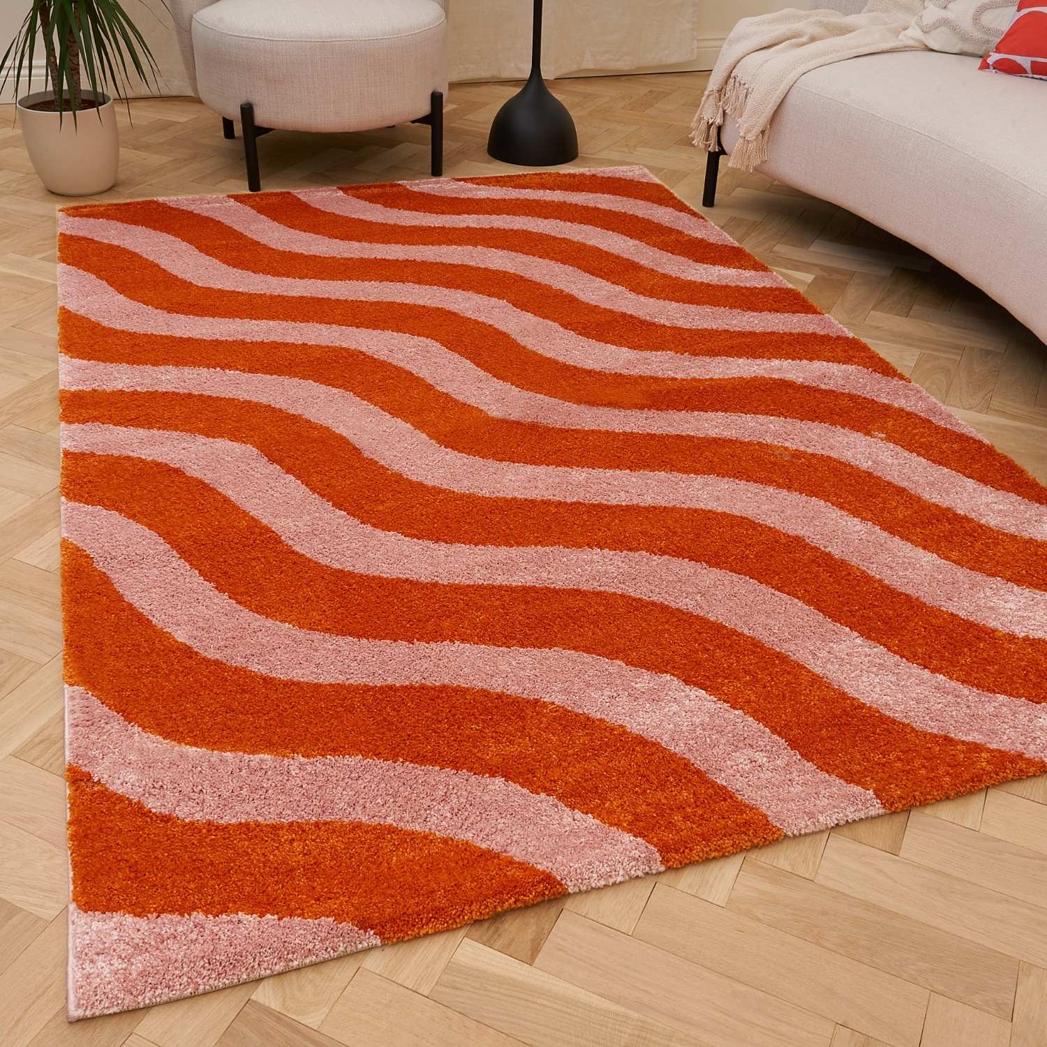 Joli Wave Orange & Pink Rug - Joe’s Haven