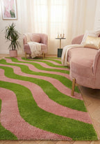 Joli Wave Green & Pink Rug - Joe’s Haven