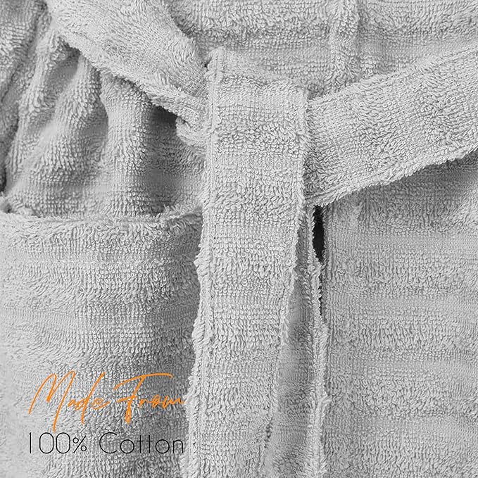 Women's Hydro Ribbed Ultra Soft 100% Cotton Hooded Bath Robes - Joe’s Haven