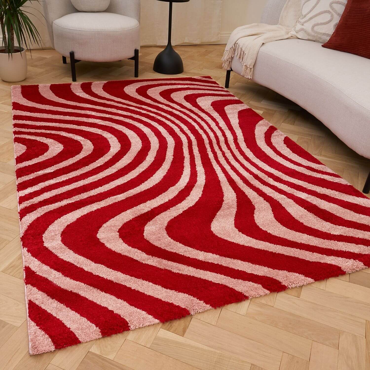 Joli Striped Red & Pink Rug - Joe’s Haven