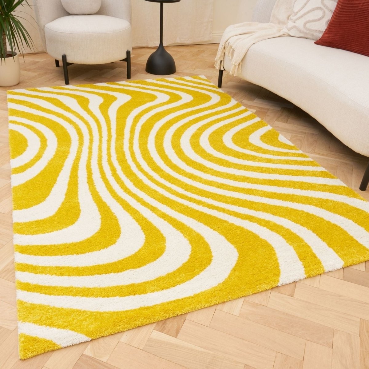 Joli Striped Yellow & White Rug - Joe’s Haven