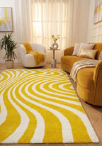 Joli Striped Yellow & White Rug - Joe’s Haven