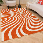 Joli Striped Orange & White Rug - Joe’s Haven