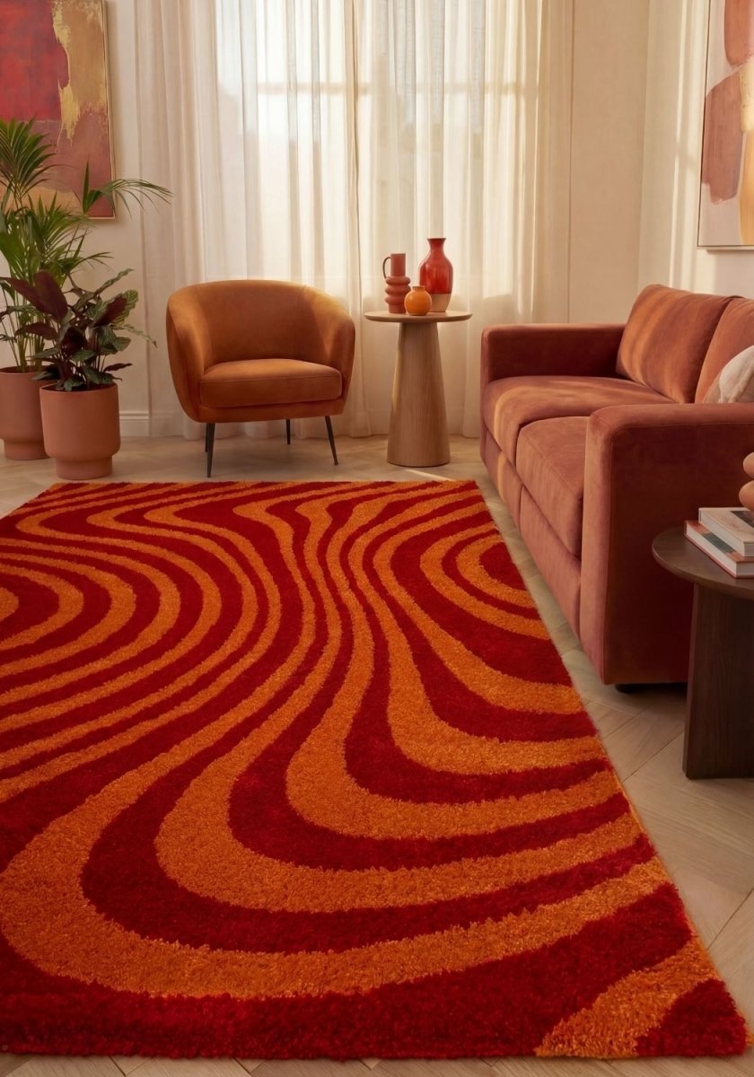 Joli Striped Red & Orange Rug - Joe’s Haven