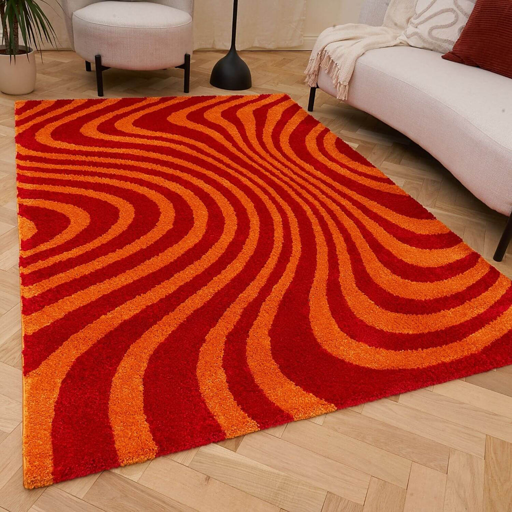 Joli Striped Red & Orange Rug - Joe’s Haven