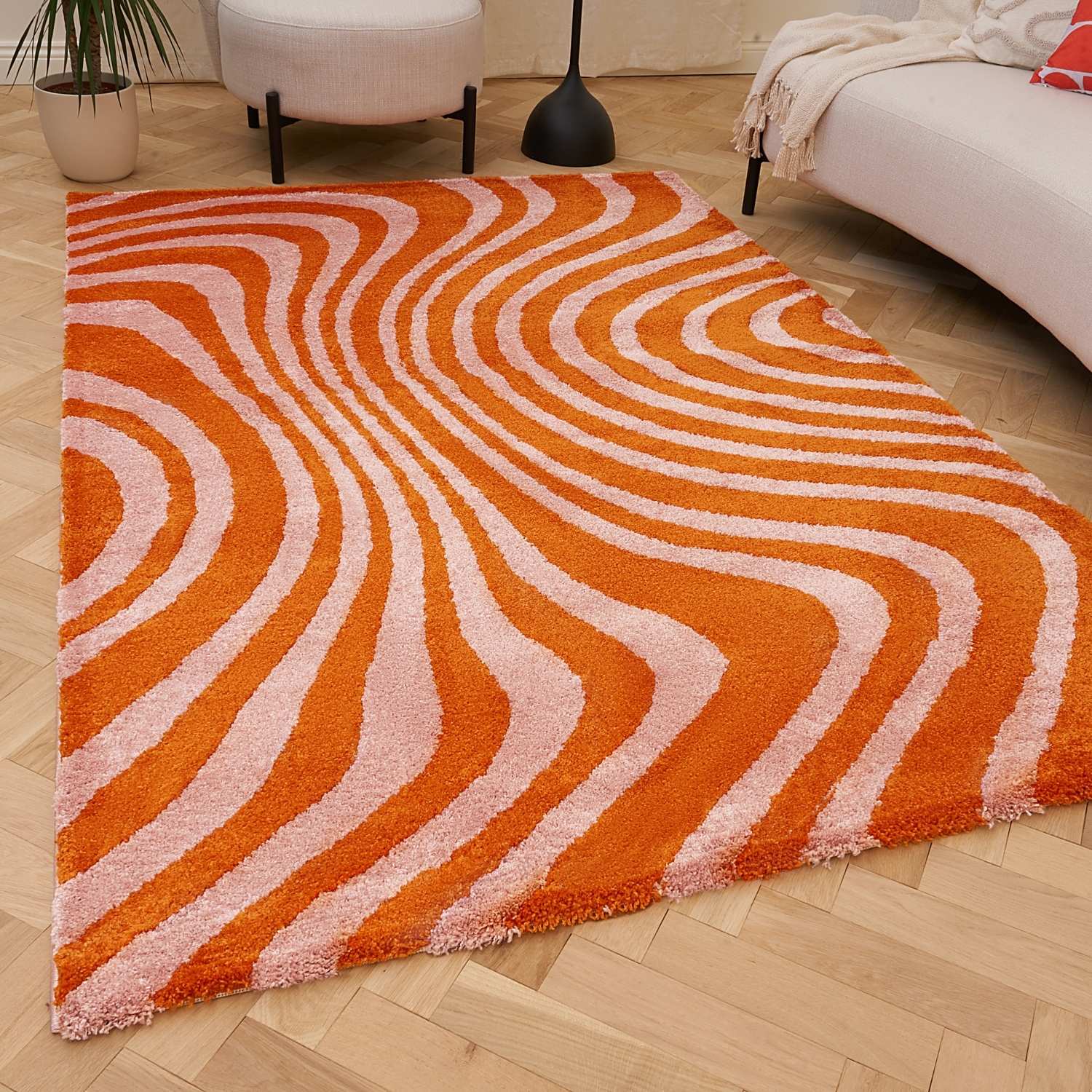 Joli Striped Orange & Pink Rug - Joe’s Haven