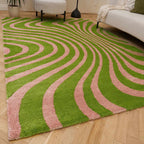 Joli Striped Green & Pink Rug - Joe’s Haven