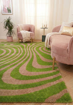 Joli Striped Green & Pink Rug - Joe’s Haven