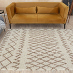 Moroccan Ivory Beige Shaggy Rug | 930 - Joe’s Haven