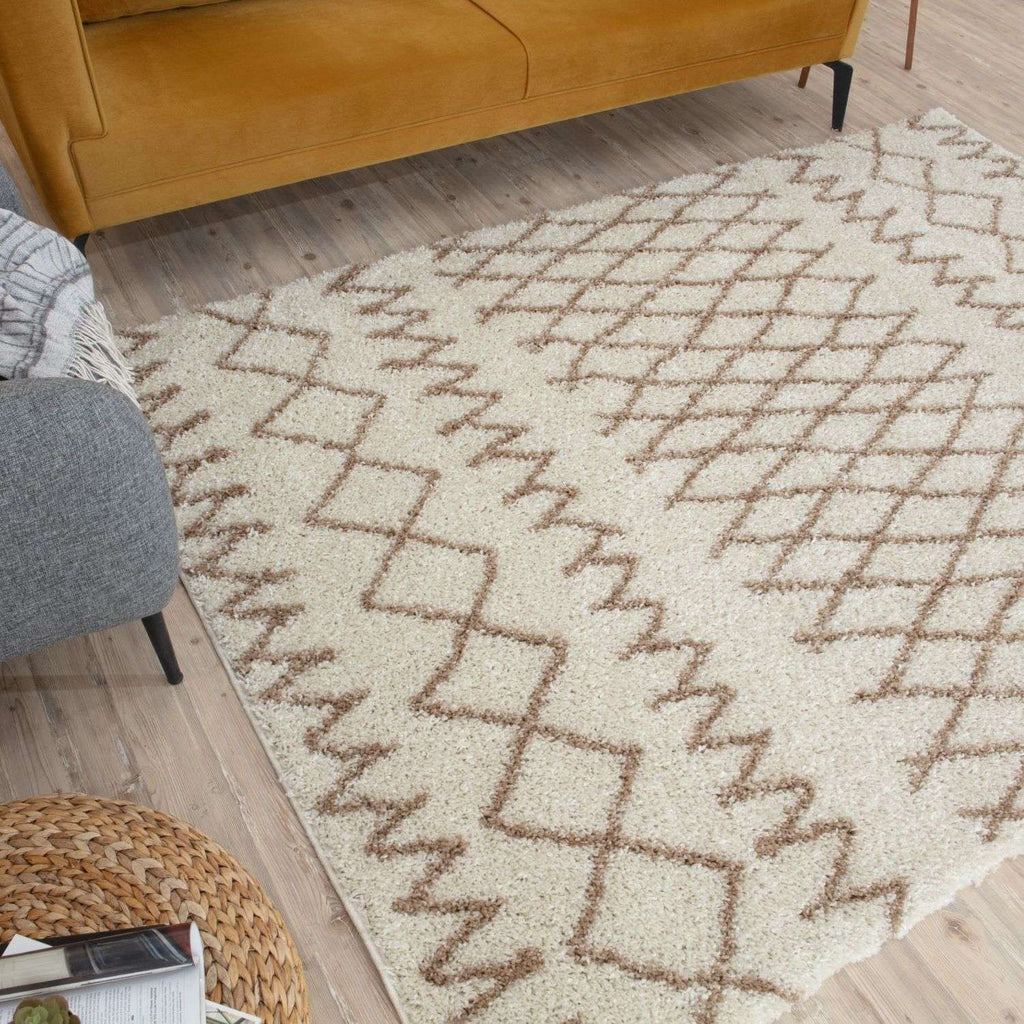 Moroccan Ivory Beige Shaggy Rug | 930 - Joe’s Haven