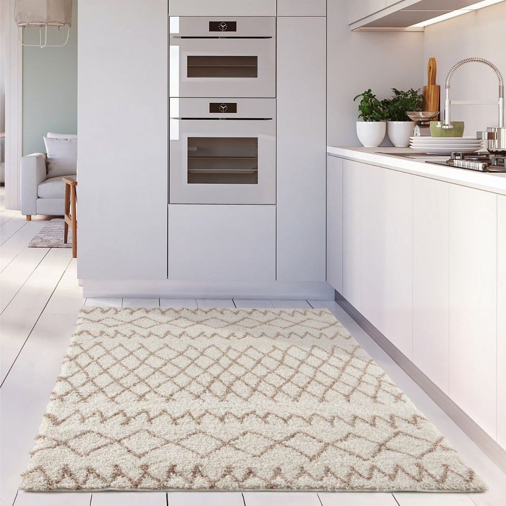 Moroccan Ivory Beige Shaggy Rug | 930 - Joe’s Haven