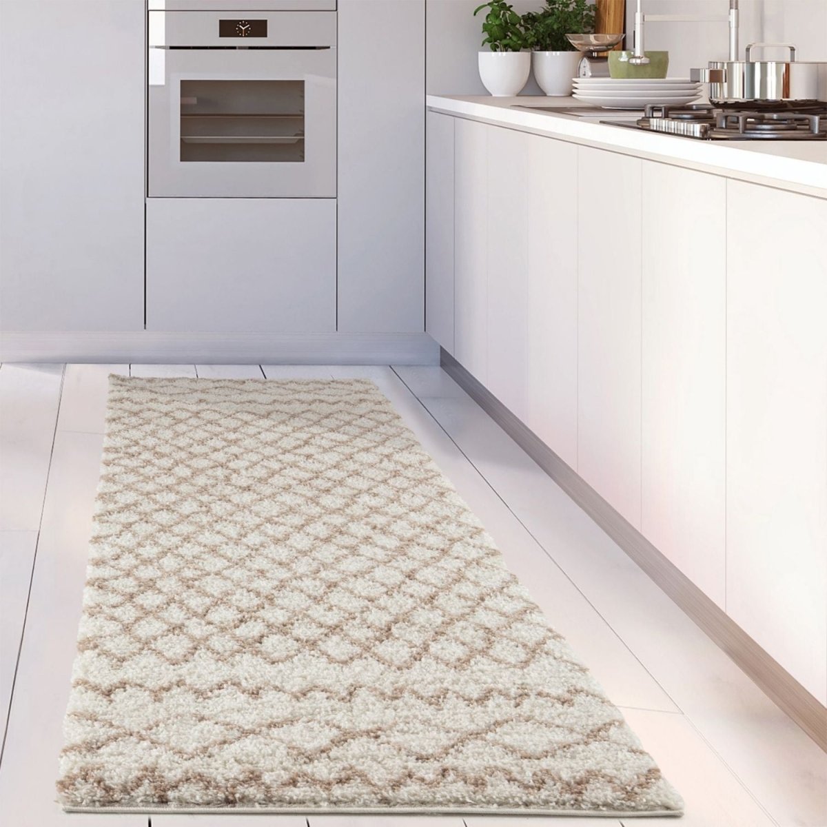 Moroccan Ivory Beige Shaggy Rug | 930 - Joe’s Haven