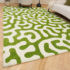 Joli Doodle Green & White Rug - Joe’s Haven
