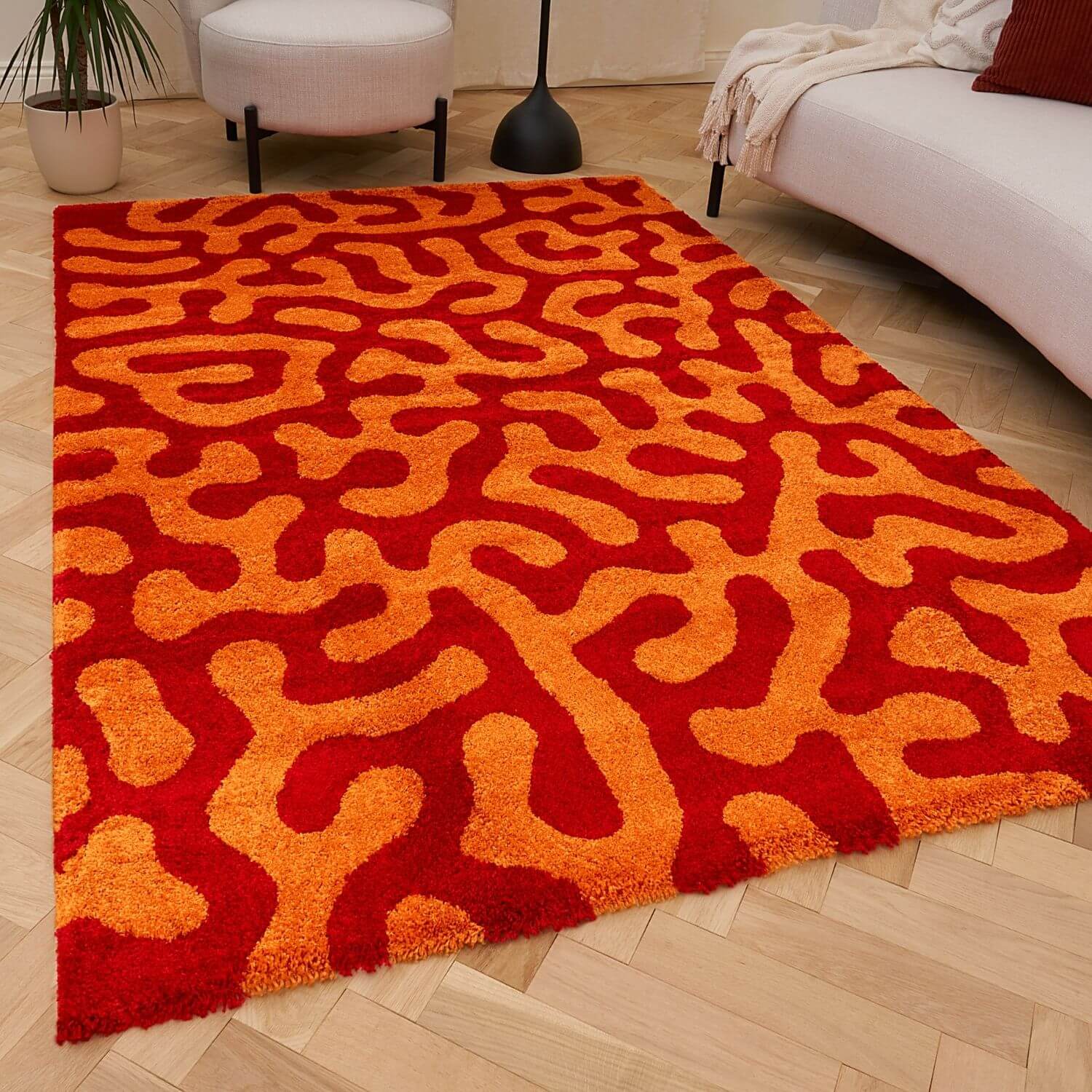 Joli Doodle Red & Orange Rug - Joe’s Haven