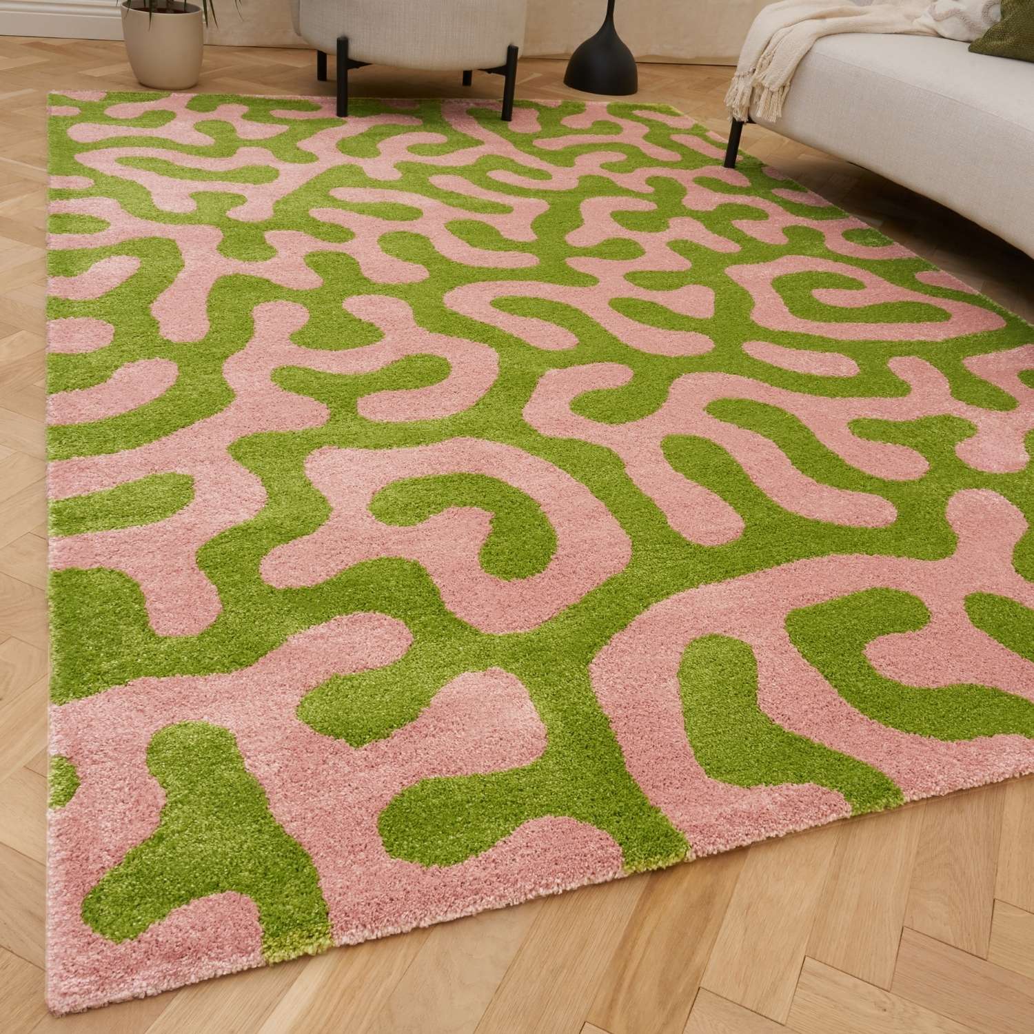 Joli Doodle Green & Pink Rug - Joe’s Haven