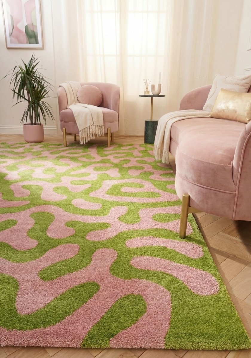 Joli Doodle Green & Pink Rug - Joe’s Haven