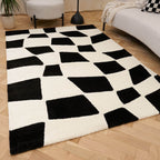 Joli Checkered Black & White Rug - Joe’s Haven