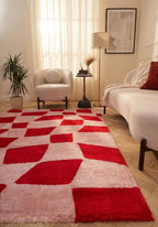Joli Checkered Red & Pink Rug - Joe’s Haven