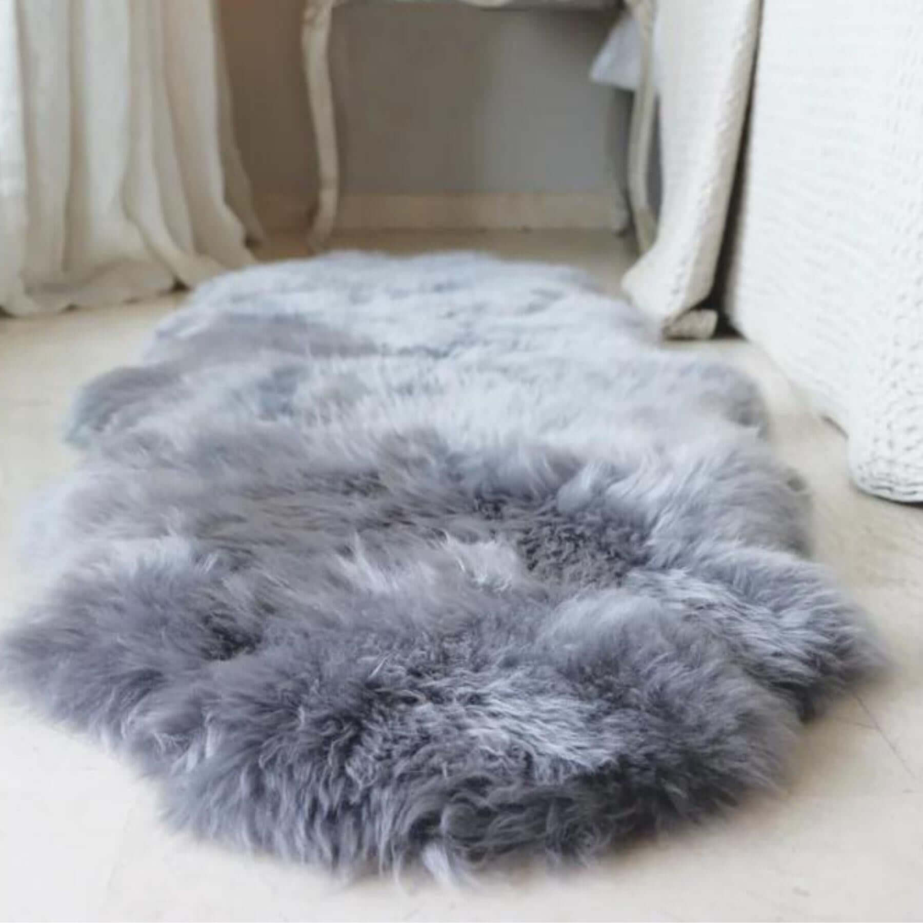 Genuine Grey Sheepskin Faux Fur Rug - Joe’s Haven
