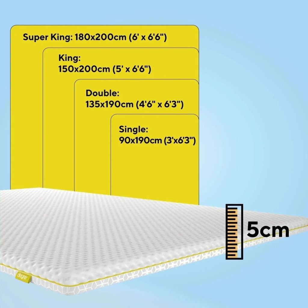 Brightr® Aurora 2 in 1 Best Memory Foam Mattress Topper Soft/Medium Firm - Joe’s Haven