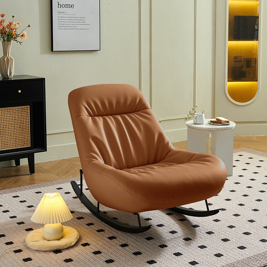 Lutz Rocking Chair With Footstool, Leather - Joe’s Haven