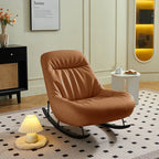 Lutz Rocking Chair With Footstool, Leather - Joe’s Haven