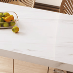 Madison Dining Table, White Sintered Stone & Acrylic - Joe’s Haven