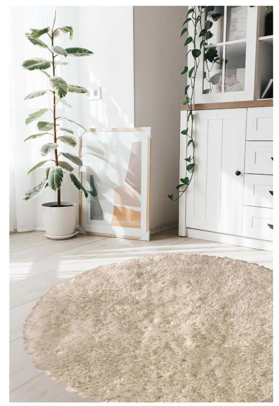 Soft Washable Beige Shaggy Rug | SA-02 - Joe’s Haven