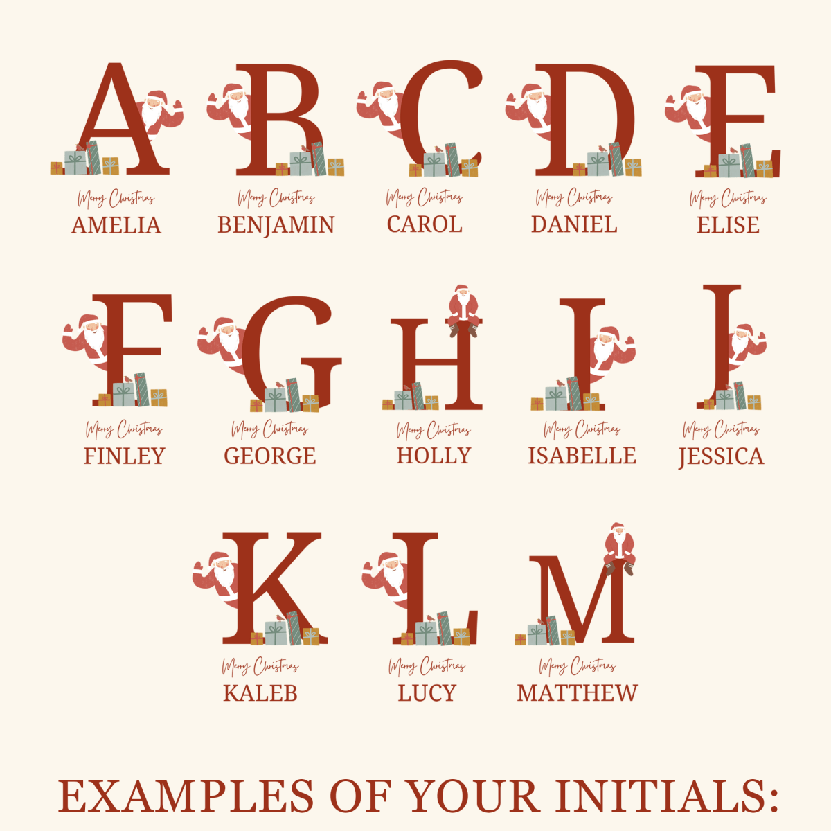 Personalised Christmas Stocking - Santa Brings Gifts Design - Joe’s Haven