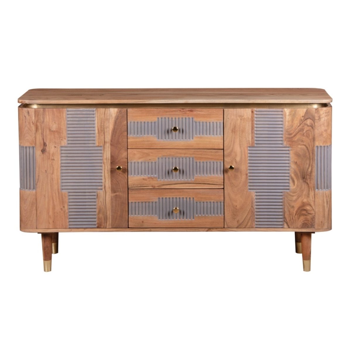 Berkley Acacia Wood 2 Doors 3 Drawers Sideboard - Joe’s Haven