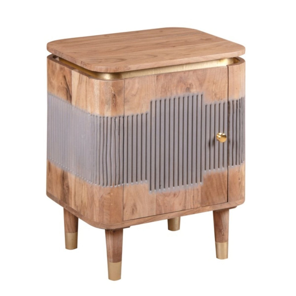 Berkley Acacia Wood Bedside Table - Joe’s Haven