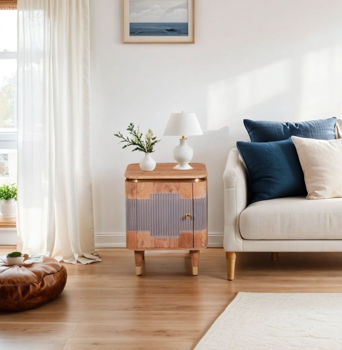 Berkley Acacia Wood Bedside Table - Joe’s Haven