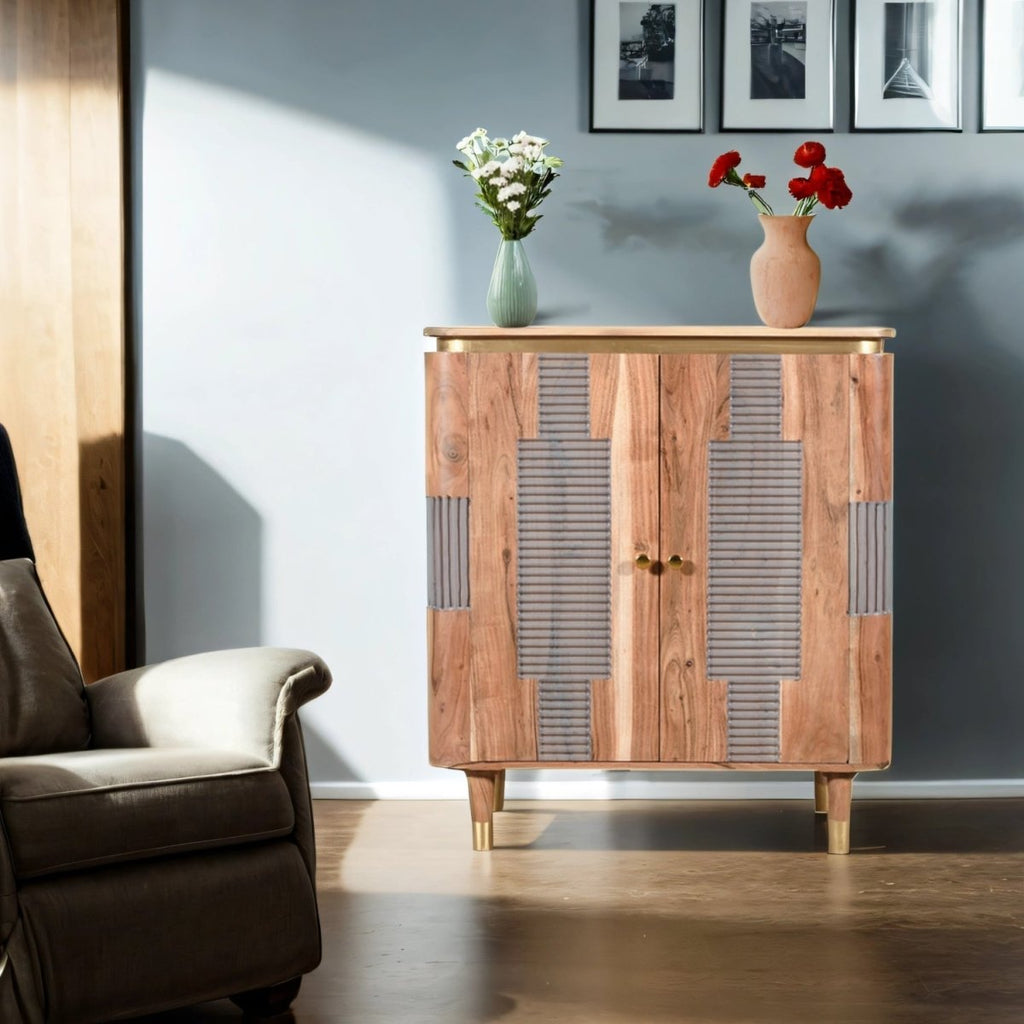 Berkley Acacia Wood 2 Doors Sideboard - Joe’s Haven