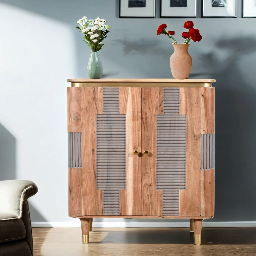 Berkley Acacia Wood 2 Doors Sideboard - Joe’s Haven