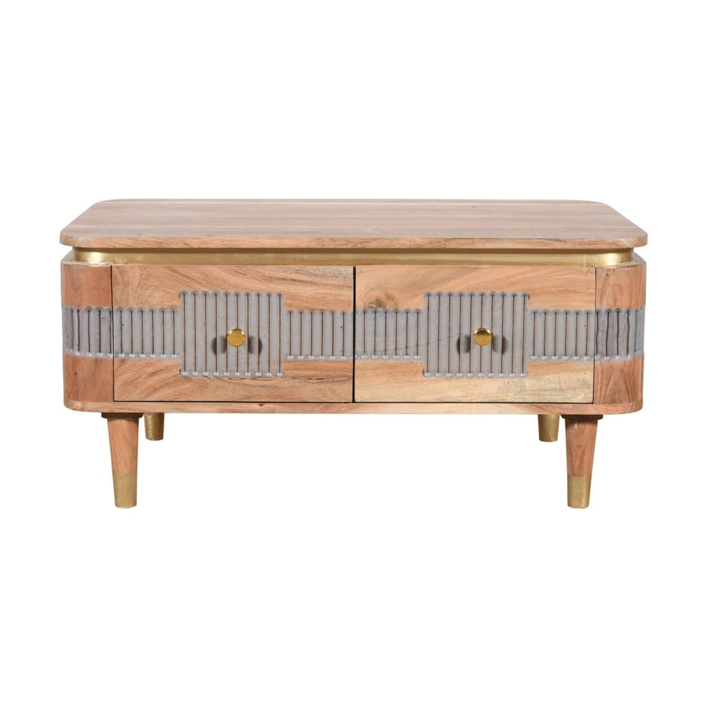 Berkley Acacia Wood 2 Drawers Coffee Table - Joe’s Haven
