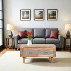 Berkley Acacia Wood 2 Drawers Coffee Table - Joe’s Haven