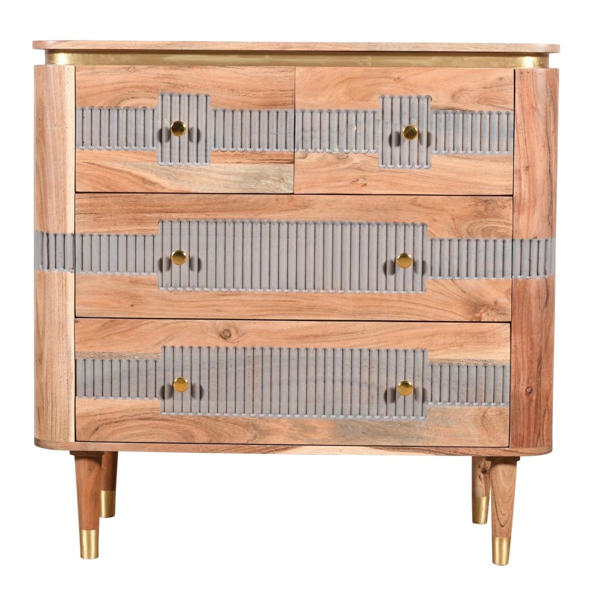 Berkley Acacia Wood 4 Drawers Chest - Joe’s Haven
